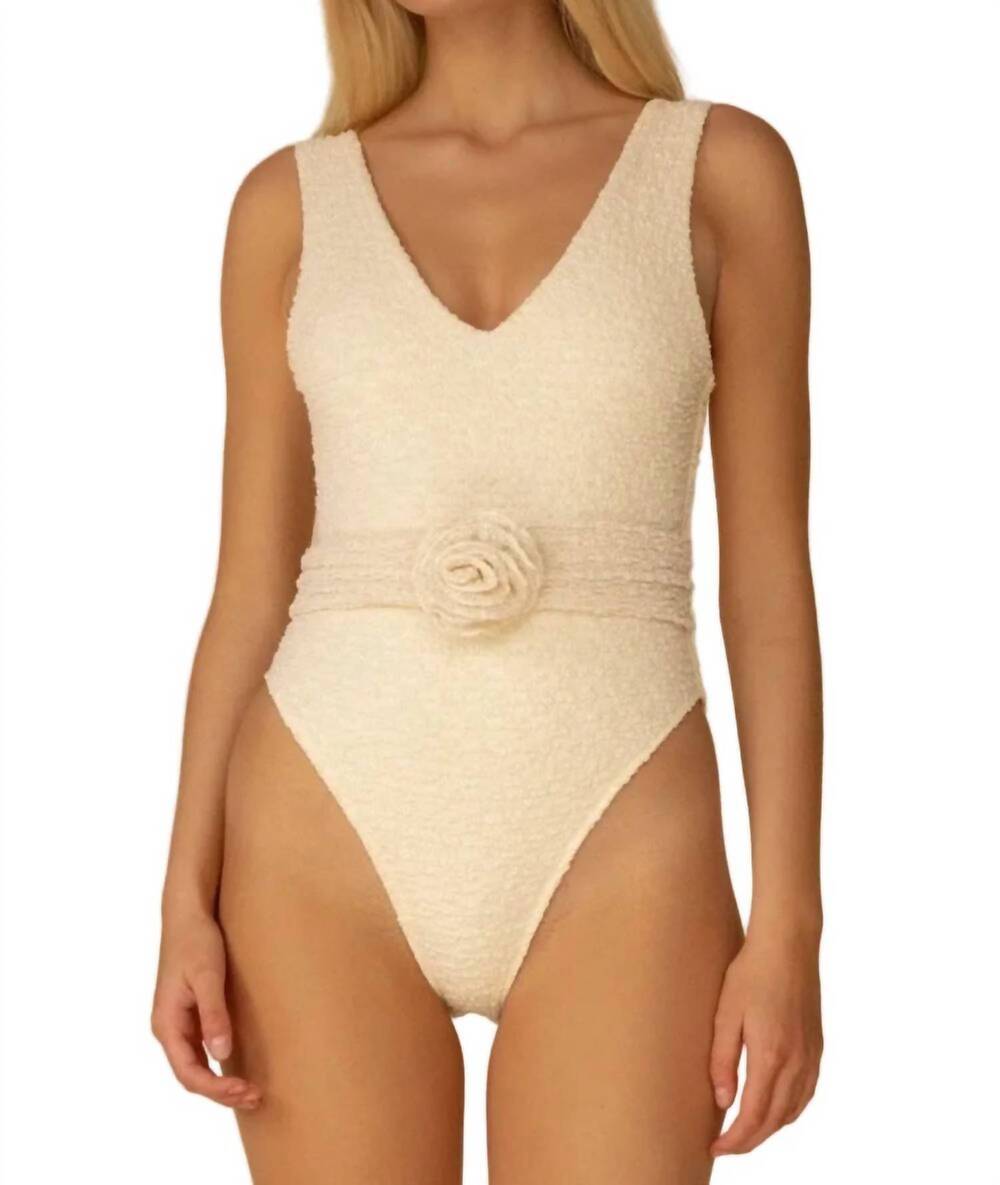 NEW MONTCE amalia texture kim rosa one piece swimwear in cream